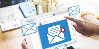 Person checking emails on a tablet device