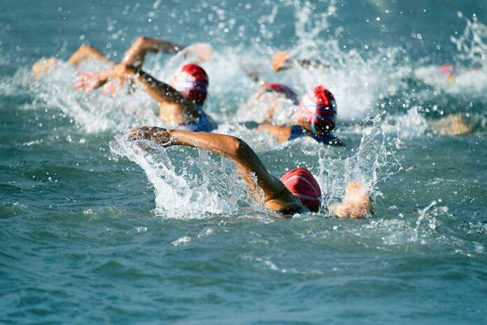 479061520 featured image Group of swimmers racing in open water