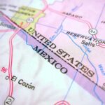 Mexican President’s SHOCKING $15B Demand Stuns U.S. Close-up of a map showing the United States and Mexico border