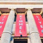 Affiliates Take Historic Stand Against Jimmy Kimmel Exterior view of a television studio featuring large banners for Jimmy Kimmel Live