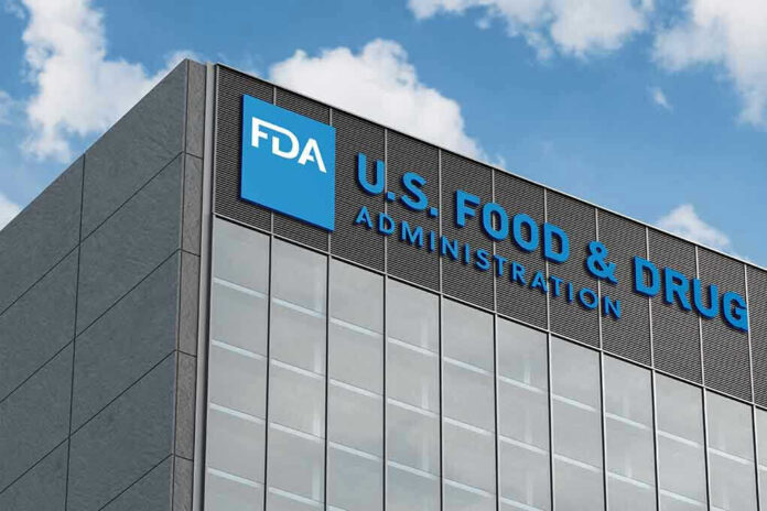 FDA building with blue logo and sky background