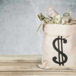 Bag of money with dollar sign.