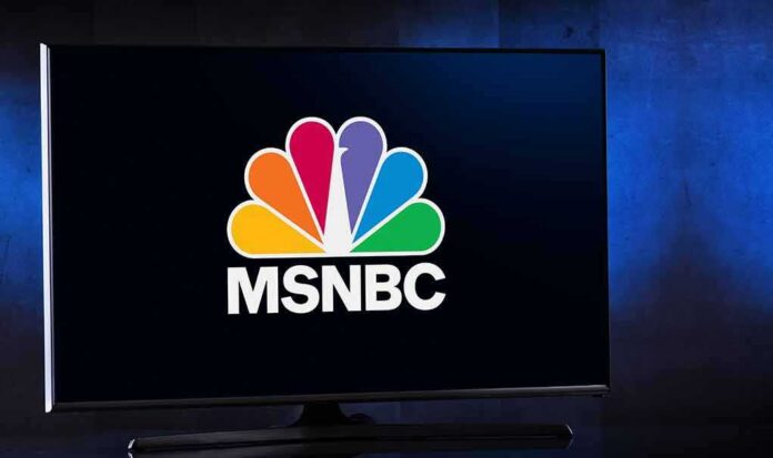 MSNBC logo displayed on a television screen