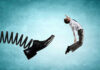 Meta’s Midnight Mass LAYOFF SHOCK! Man gets kicked by oversized shoe on spring.