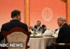 President Trump speaks at a state banquet amid the U.S.-China summit