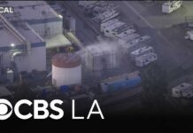 Toxic Time Bomb: Panic in California Firefighters testing cracks in Orange County tank leaking chemical that caused 50,000 to evacuate