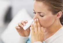 Brain Aging REVERSED? Texas Lab’s Wild Claim Woman applying nasal spray for relief