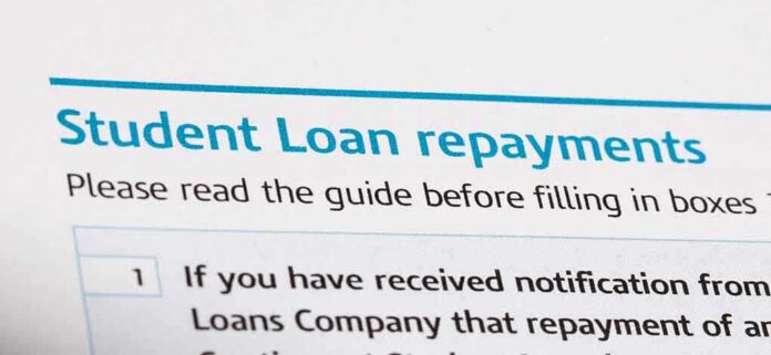 shutterstock_193448132 Document titled Student Loan repayments with instructions for filling out forms