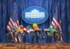 Judge Greenlights Cage Fights At White House Multiple microphones at White House press briefing podium.