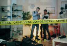 No Evidence, Big Accusations Crime scene with tape and investigators examining evidence.