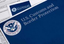 U.S. Customs and Border Protection folder on immigration forms
