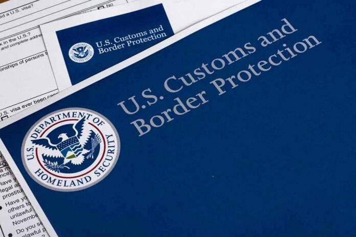 U.S. Customs and Border Protection folder on immigration forms
