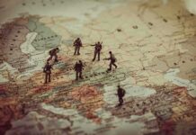 Toy soldiers on a map of Eastern Europe