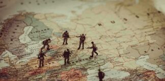 Toy soldiers on a map of Eastern Europe