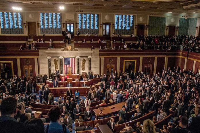 U.S. House chamber filled with lawmakers and staff