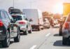 Roadside Surveillance Purge Shocks Police Chiefs Traffic jam with cars and vans on a multi-lane highway