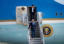 Trump Jets Back – Netanyahu Scraps Texas Joe Biden descends Air Force One stairs with aide following