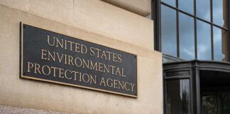 EPA building sign on stone wall