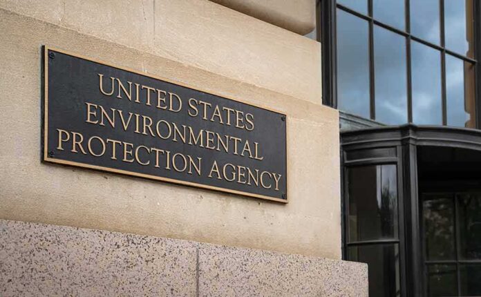 EPA building sign on stone wall