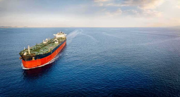 shutterstock_2330774137-2 Oil tanker sailing on calm open sea