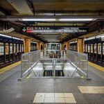 Trump Went to the NBA Finals — Manhattan Got Locked Down Subway platform with stairwell and tracks on both sides