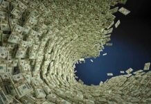 Housing Funds Vanish – U.S. Banks In Play Tornado of US dollar bills swirling into a vortex
