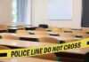 School Rampage Stops Cold – Timeline Shocks Empty classroom with police tape across desks