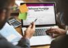 Laptop displaying refinance mortgage application form